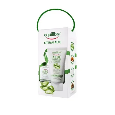 EQUILIBRA ALOE ZESTAW KOSMETYKÓW DO PIELĘGNACJI DŁONI KREM DO RĄK 75ML + MYDŁO W KOSTCE 100G