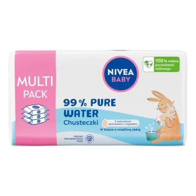 NIVEA BABY 99% Pure Water Multi Pack chusteczki nawilżane biodegradowalne 3 x 57 sztuk