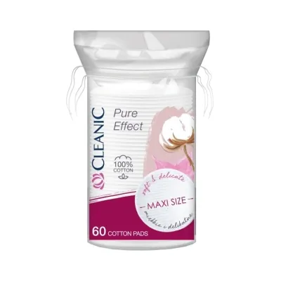 Cleanic Pure Effect Maxi Size płatki kosmetyczne owalne 60 sztuk