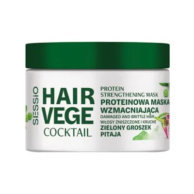 Sessio Hair Vege Cocktail proteinowa maska wzmacniająca Zielony Groszek Pitaja 250g