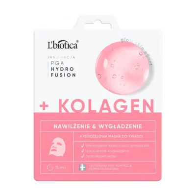 L'Biotica PGA Hydro Fusion Kolagen nawilżająco-wygładzająca maska hydrożelowa do twarzy 1 sztuka