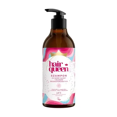 HAIR QUEEN WEGAŃSKI SZAMPON DO SKÓRY GŁOWY I WŁOSÓW ŚREDNIOPOROWATYCH 400ML