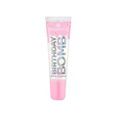 Essence Birthday Bomb Shiny Lipgloss brokatowy błyszczyk do ust 01 Cake My Day! 10ml