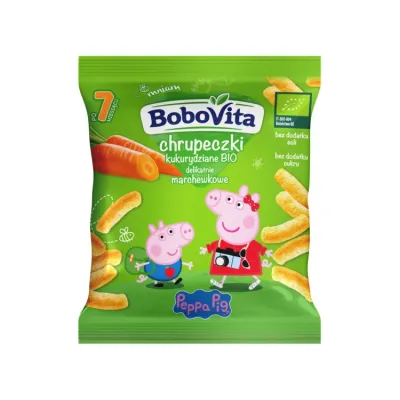 BoboVita chrupeczki kukurydziane BIO po 7 miesiącu Delikatnie Marchewkowe 20 g