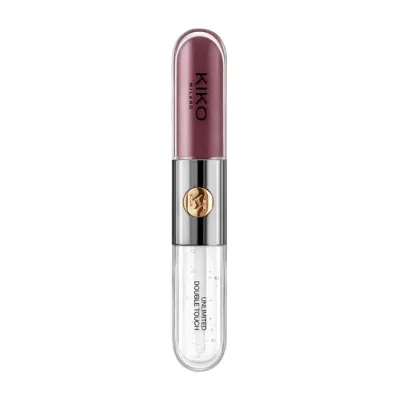 KIKO Milano Unlimited Double Touch dwuetapowa pomadka w płynie 123 Satin Grape 2x3ml