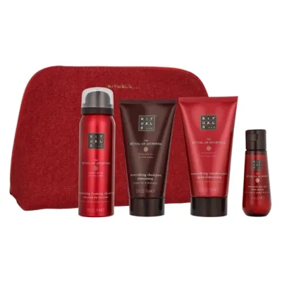 Rituals The Ritual Of Ayurveda zestaw mini kosmetyków pianka do mycia ciała + szampon + odżywka + olejek do włosów i ciała