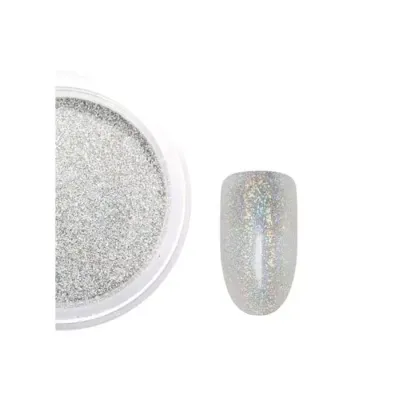 PYŁEK DO ZDOBIEŃ HOLO GLITTER EFEKT HOLO SZARY 02