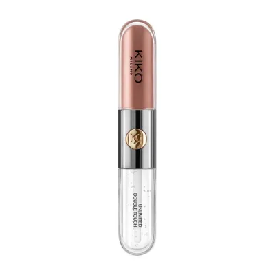 KIKO Milano Unlimited Double Touch dwuetapowa pomadka w płynie 101 Soft Rose 2x3ml