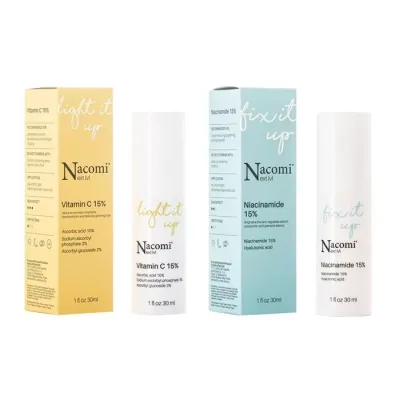 Nacomi Next Level zestaw serum Light It Up Witamina C 15% + Fix It Up Niacynamide 15%