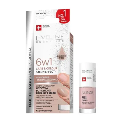 Eveline Cosmetics Nail Therapy 6w1 Care And Colour odżywka do paznokci Shimmering Nude 5 ml