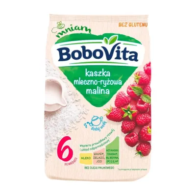 BoboVita kaszka mleczno-ryżowa po 6 miesiącu Malina 230 g