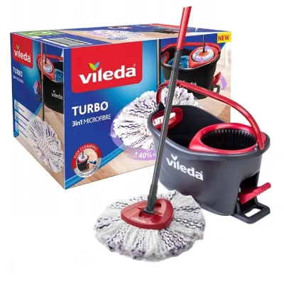 Vileda Turbo 3in1 Microfibre zestaw mop obrotowy z wiadrem