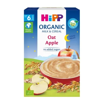 HiPP Organic kaszka mleczno-zbożowa na dobranoc po 6 miesiącu życia Owsianka z Jabłkami 250g
