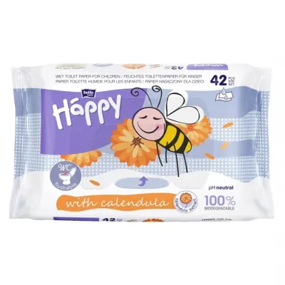Bella Baby Happy Calendula nawilżany papier toaletowy 42 sztuki
