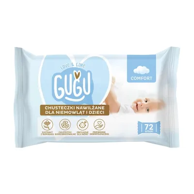 Gugu Love & Care Comfort chusteczki nawilżane 72 sztuki