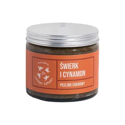 MYDLARNIA CZTERY SZPAKI PEELING CUKROWY ŚWIERK I CYNAMON 250ML