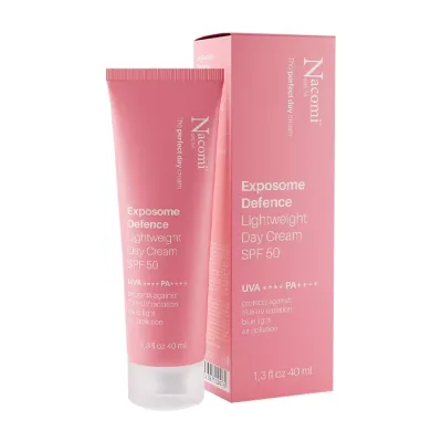 Nacomi Next Level Exposome Defence Lightweight Day Cream SPF50 lekki krem z filtrem SPF50 40 ml
