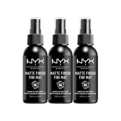 NYX Professional Makeup Matte Finish zestaw matujących utrwalaczy do makijażu w sprayu 3 x 60 ml