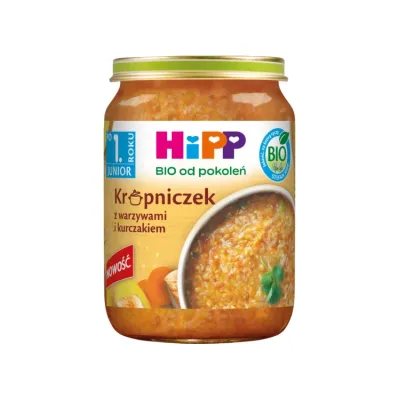HiPP Bio obiadek w słoiczku po 1 roku Krupniczek z warzywami i kurczakiem 250 g