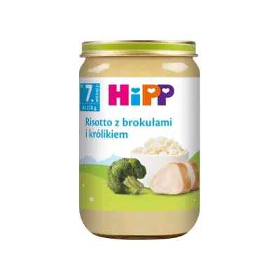HiPP obiadek w słoiczku po 7 miesiącu Risotto z brokułami i królikiem 220g