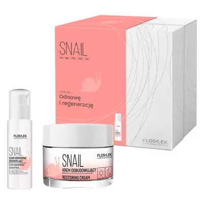 FLOSLEK SNAIL PRO AGE ZESTAW PREZENTOWY DO PIELĘGNACJI TWARZY SERUM + KREM