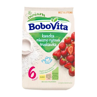 BoboVita kaszka mleczno-ryżowa po 6 miesiącu Truskawka 230 g