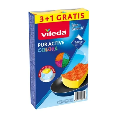 Vileda Pur Active Colors zmywak kuchenny 4 sztuki