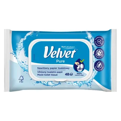 Velvet Pure nawilżany papier toaletowy 48 sztuk