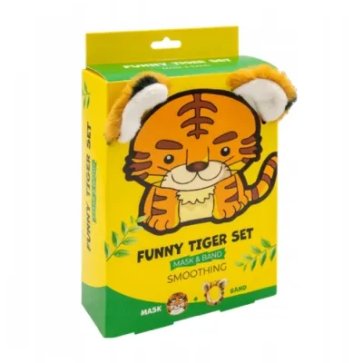 Mond'Sub Funny Tiger Set zestaw do pielęgnacji maska do twarzy w płachcie + opaska kosmetyczna