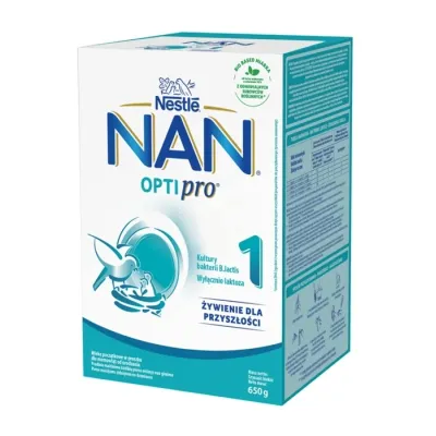 Nestle Nan Optipro 1 mleko początkowe w proszku, dla niemowląt od urodzenia 650g