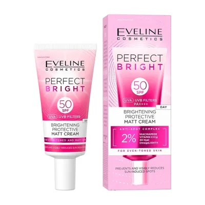 Eveline Cosmetics Perfect Bright rozjaśniająco-ochronny krem matujący do twarzy SPF50 30 ml