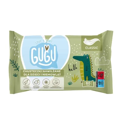 Gugu Love & Care Classic chusteczki nawilżane 80 sztuk
