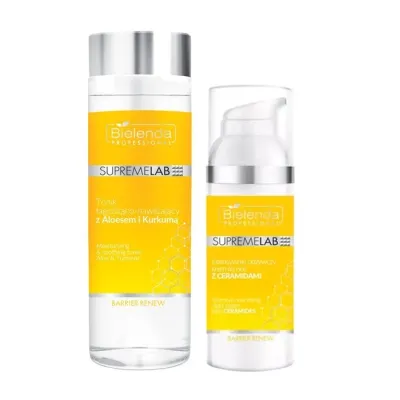 Bielenda Professional Supremelab Barrier Renew zestaw tonik z aloesem i kurkumą 200 ml + krem na noc 50 ml