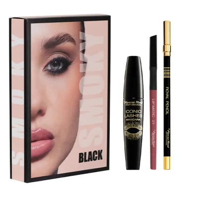 Pierre Rene Smoky Black zestaw do makijażu kredka do oczu + konturówka + tusz do rzęs