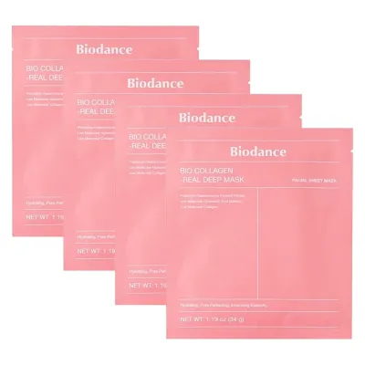 Biodance Bio Collagen Real Deep Mask zestaw kolagenowych maseczek w płachcie 4 x 34 g