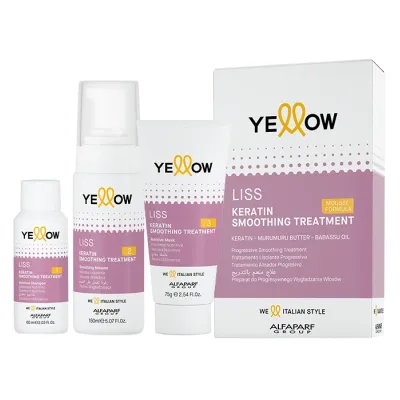 Yellow Professional Liss zestaw do keratynowego prostowania włosów szampon + pianka + maska