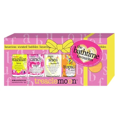Treaclemoon The Bathtime Favourites zestaw prezentowy wegańskich kosmetyków do kąpieli żele + kula