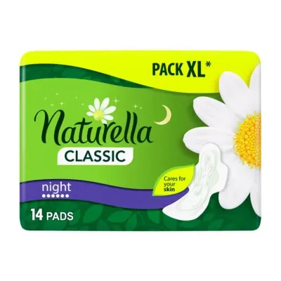 NATURELLA CLASSIC NIGHT PODPASKI HIGIENICZNE ZE SKRZYDEŁKAMI 14 SZTUK