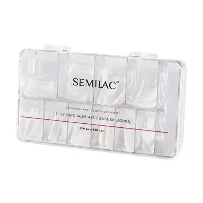 Semilac Natural Nail Tips tipsy naturalne z dużą kieszonką 120 szt