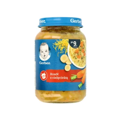 Gerber obiadek po 9 miesiącu Rosół z cielęcinką 190 g
