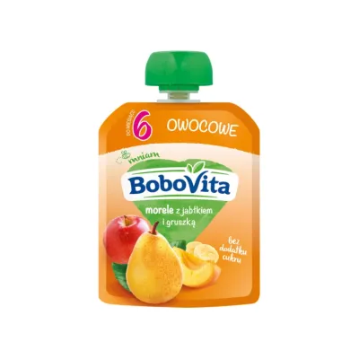 BoboVita mus owocowy po 6 miesiącu Morele z Jabłkiem i Gruszką 80 g