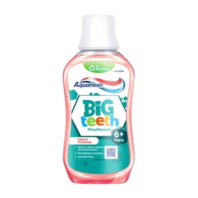Aquafresh Big Teeth Mouthwash płyn do płukania jamy ustnej dla dzieci bezalkoholowy 300 ml