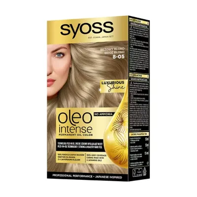 SYOSS OLEO INTENSE FARBA DO WŁOSÓW BEZ AMONIAKU 8-05 BEŻOWY BLOND