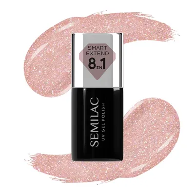 Semilac Smart Extend 8 in1 kolorowa baza hybrydowa 804 Glitter Soft Beige 7 ml