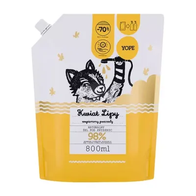 Yope Naturalny żel pod prysznic Kwiat Lipy refill 800ml