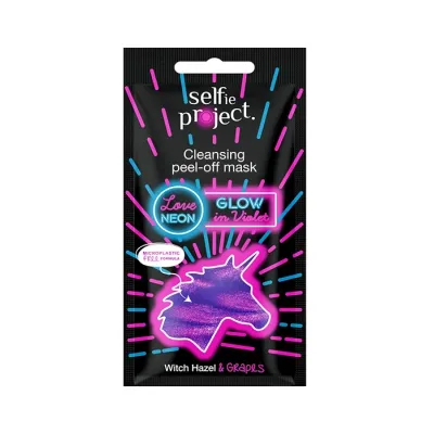Selfie Project Love Neon oczyszczająca maseczka peel-off fioletowa 10ml