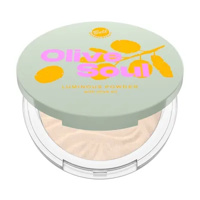 Bell Olive Soul prasowany puder rozświetlający do twarzy 01 Devy Olive 6,5 g