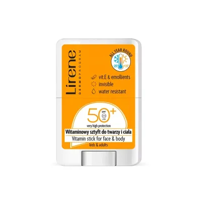 Lirene Sun transparentny witaminowy sztyft do twarzy i ciała SPF50+ 15 g