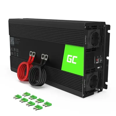 Przetwornica napięcia Green Cell Inwerter 12V do 230V 1500W/3000W (czysta sinusoida)