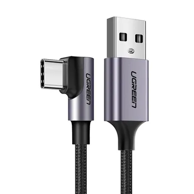 Kabel USB do USB-C kątowy UGREEN US284 3A Quick Charge 3.0 2m (czarny)